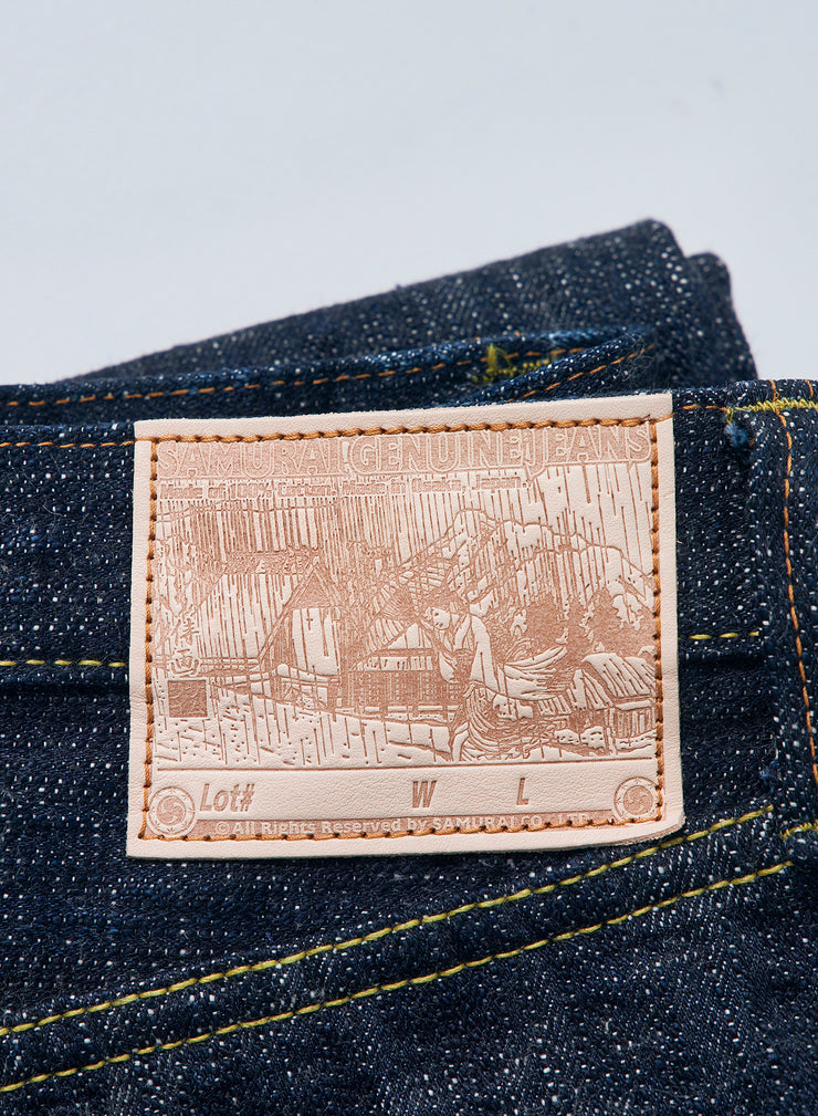 SAMURAI "S3000VX17oz-SDS" 17OZ MURASAME SLUB RELAX STRAIGHT JEANS