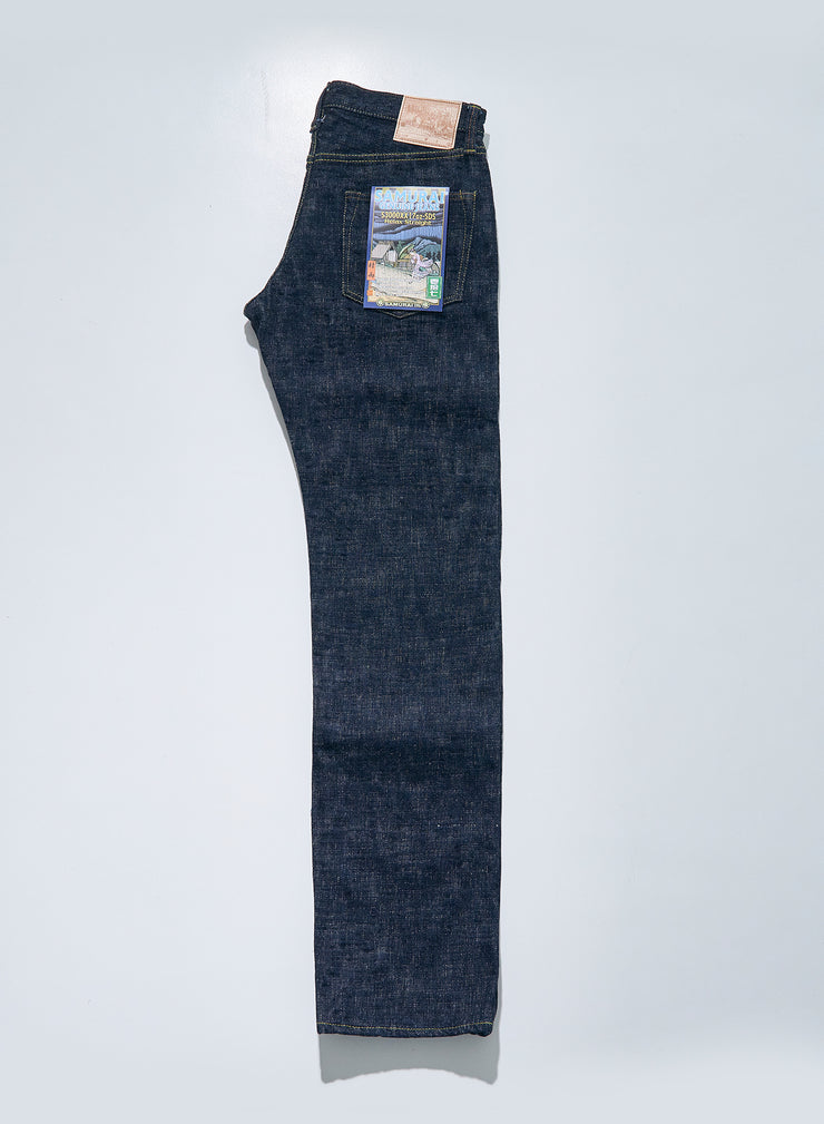 SAMURAI "S3000VX17oz-SDS" 17OZ MURASAME SLUB RELAX STRAIGHT JEANS