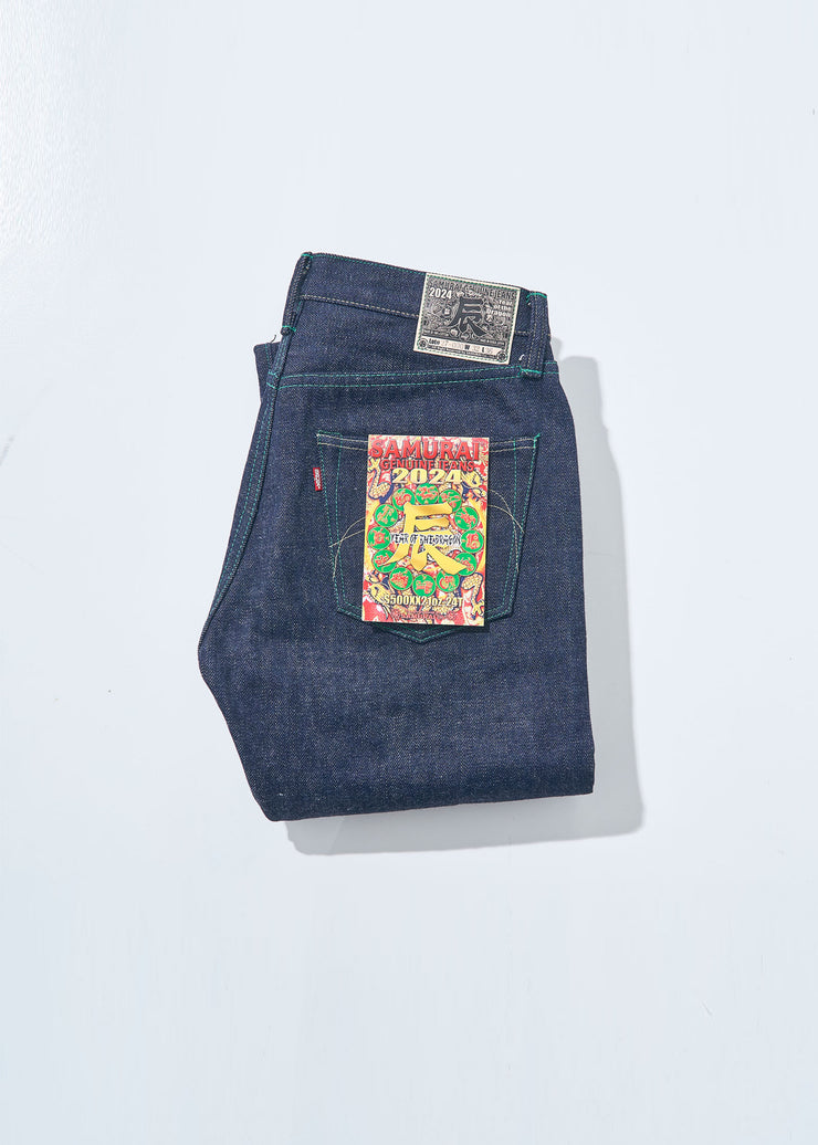 SAMURAI "S500XX21oz-24T" YEAR OF THE DRAGON 21OZ REGULAR STRAIGHT DENIM JEANS