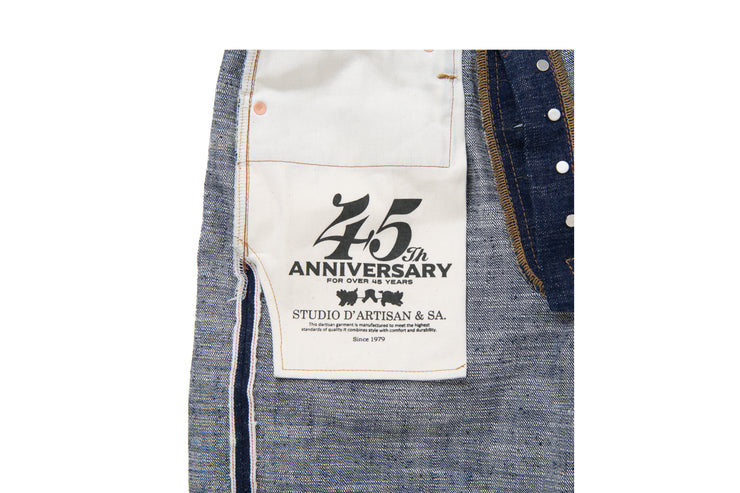 STUDIO D'ARTISAN "SP-108" 45TH ANNIVERSARY 16OZ SLUB REGULAR STRAIGHT DENIM JEANS