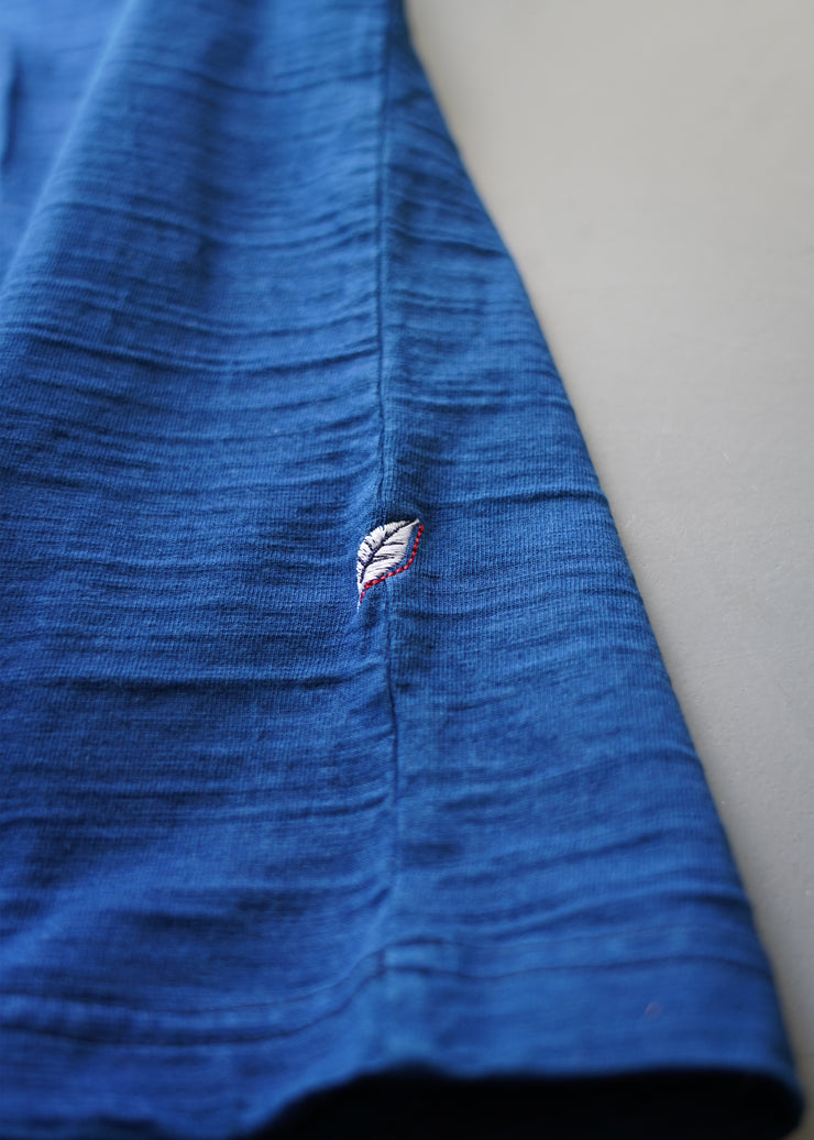 PURE BLUE "SS-SLB-5011-WH" 8OZ SLUB JERSEY T-SHIRT INDIGO DYED