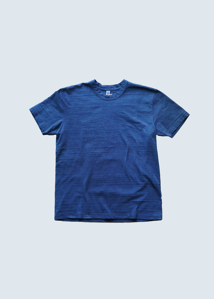 PURE BLUE "SS-SLB-5011-WH" 8OZ SLUB JERSEY T-SHIRT INDIGO DYED
