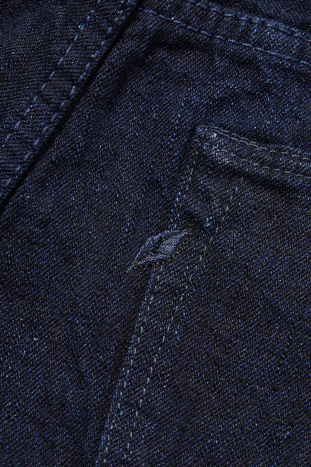 PURE BLUE "XX-003-IDBK" INDIGO X BLACK REGULAR STRAIGHT JEANS