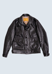SHANGRI-LA “COSSACK” BLACK HORSEHIDE LEATHER JACKET
