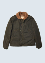 SHANGRI-LA “DECK” N-1 ARMY GREEN WAXED CANVAS JACKET — LIMITED EDITION OF 50 PIECES