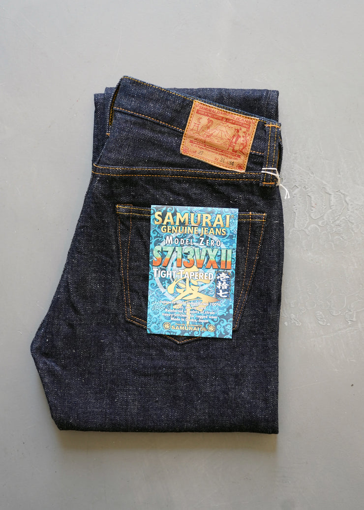 SAMURAI "S713VXII" 17OZ SLIM TAPERED DENIM JEANS