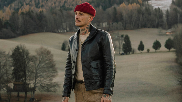 SHANGRI-LA “COSSACK” BLACK HORSEHIDE LEATHER JACKET