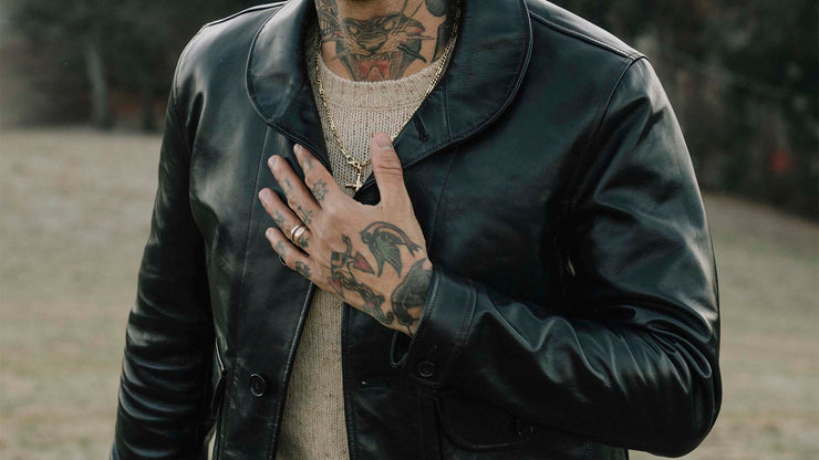 SHANGRI-LA “COSSACK” BLACK HORSEHIDE LEATHER JACKET