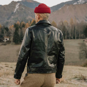 SHANGRI-LA “COSSACK” BLACK HORSEHIDE LEATHER JACKET