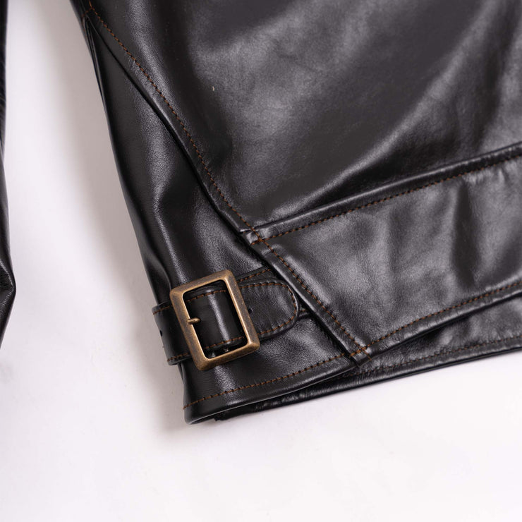 SHANGRI-LA “COSSACK” BLACK HORSEHIDE LEATHER JACKET