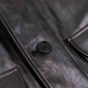 SHANGRI-LA “COSSACK” BLACK HORSEHIDE LEATHER JACKET