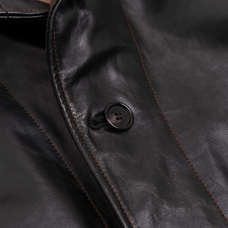 SHANGRI-LA “COSSACK” BLACK HORSEHIDE LEATHER JACKET