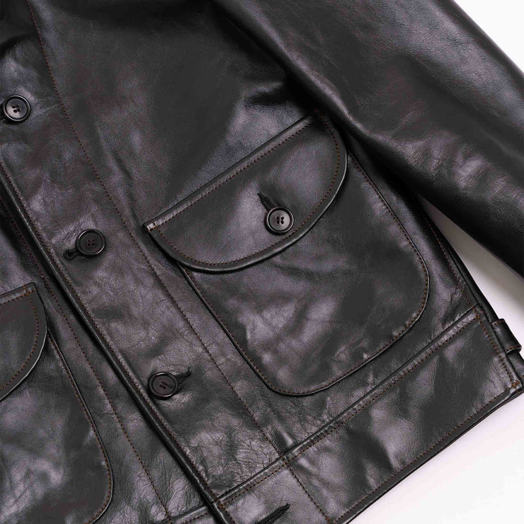 SHANGRI-LA “COSSACK” BLACK HORSEHIDE LEATHER JACKET