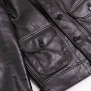 SHANGRI-LA “COSSACK” BLACK HORSEHIDE LEATHER JACKET
