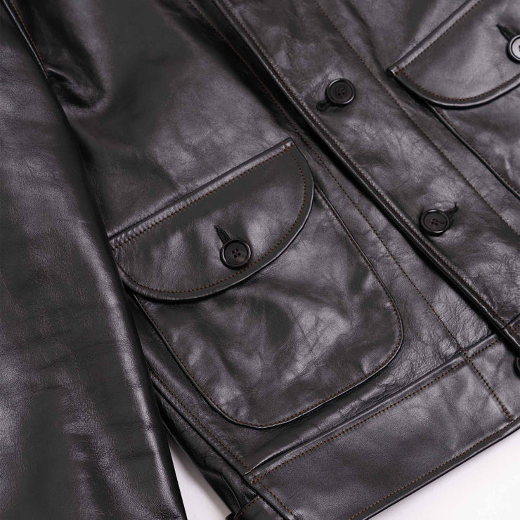 SHANGRI-LA “COSSACK” BLACK HORSEHIDE LEATHER JACKET