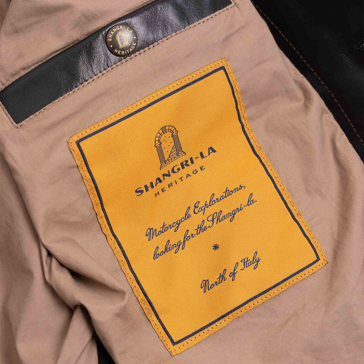 SHANGRI-LA “COSSACK” BLACK HORSEHIDE LEATHER JACKET