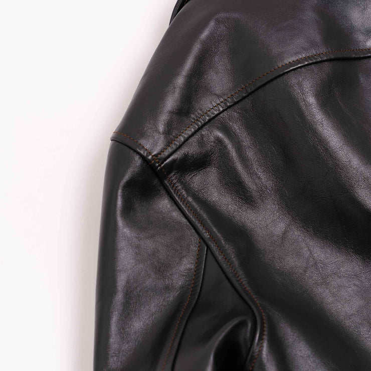 SHANGRI-LA “COSSACK” BLACK HORSEHIDE LEATHER JACKET