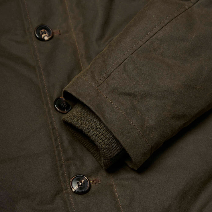 SHANGRI-LA “DECK” N-1 ARMY GREEN WAXED CANVAS JACKET — LIMITED EDITION OF 50 PIECES