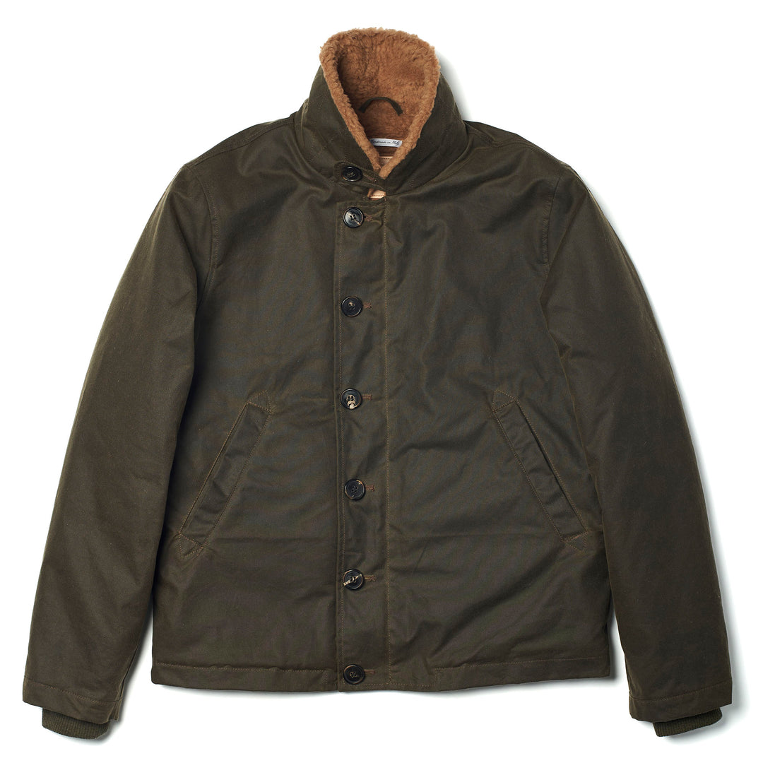 SHANGRI-LA “DECK” N-1 ARMY GREEN WAXED CANVAS JACKET — LIMITED