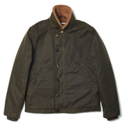 SHANGRI-LA “DECK” N-1 ARMY GREEN WAXED CANVAS JACKET — LIMITED EDITION OF 50 PIECES