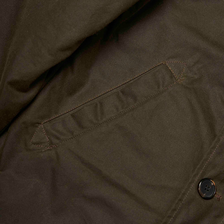 SHANGRI-LA “DECK” N-1 ARMY GREEN WAXED CANVAS JACKET — LIMITED EDITION OF 50 PIECES
