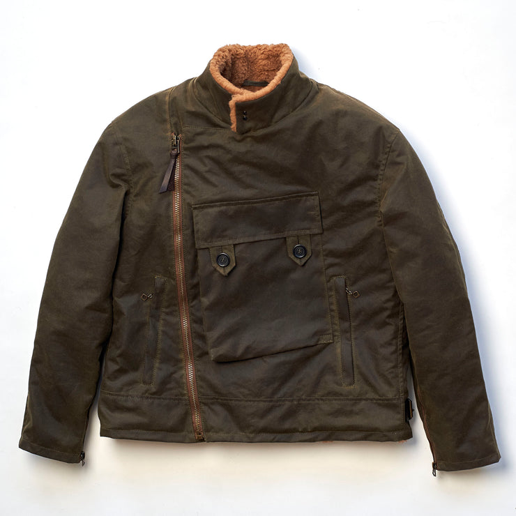 SHANGRI-LA “SWEDISH” ARMY GREEN MOTORCYCLE WAXED CANVAS JACKET — LIMITED EDITION OF 50