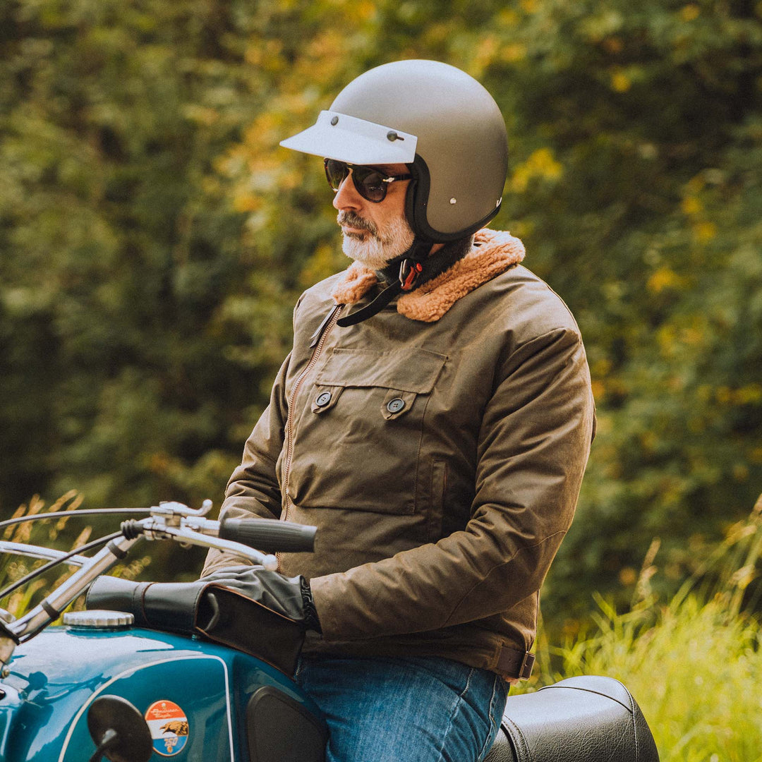 tobacco riding gear Brown Canvas Motorcycle Jacket Tobacco Motorwear Men's Armoured Motorcycle  Jacket- Waxed Kevlar Motorcycle Jacket And Impact