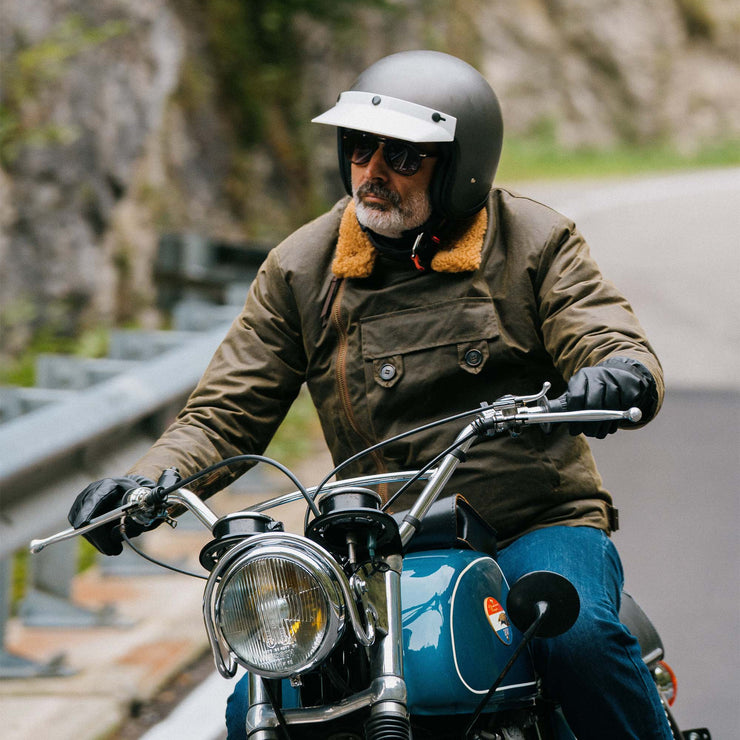 SHANGRI-LA “SWEDISH” ARMY GREEN MOTORCYCLE WAXED CANVAS JACKET — LIMITED EDITION OF 50