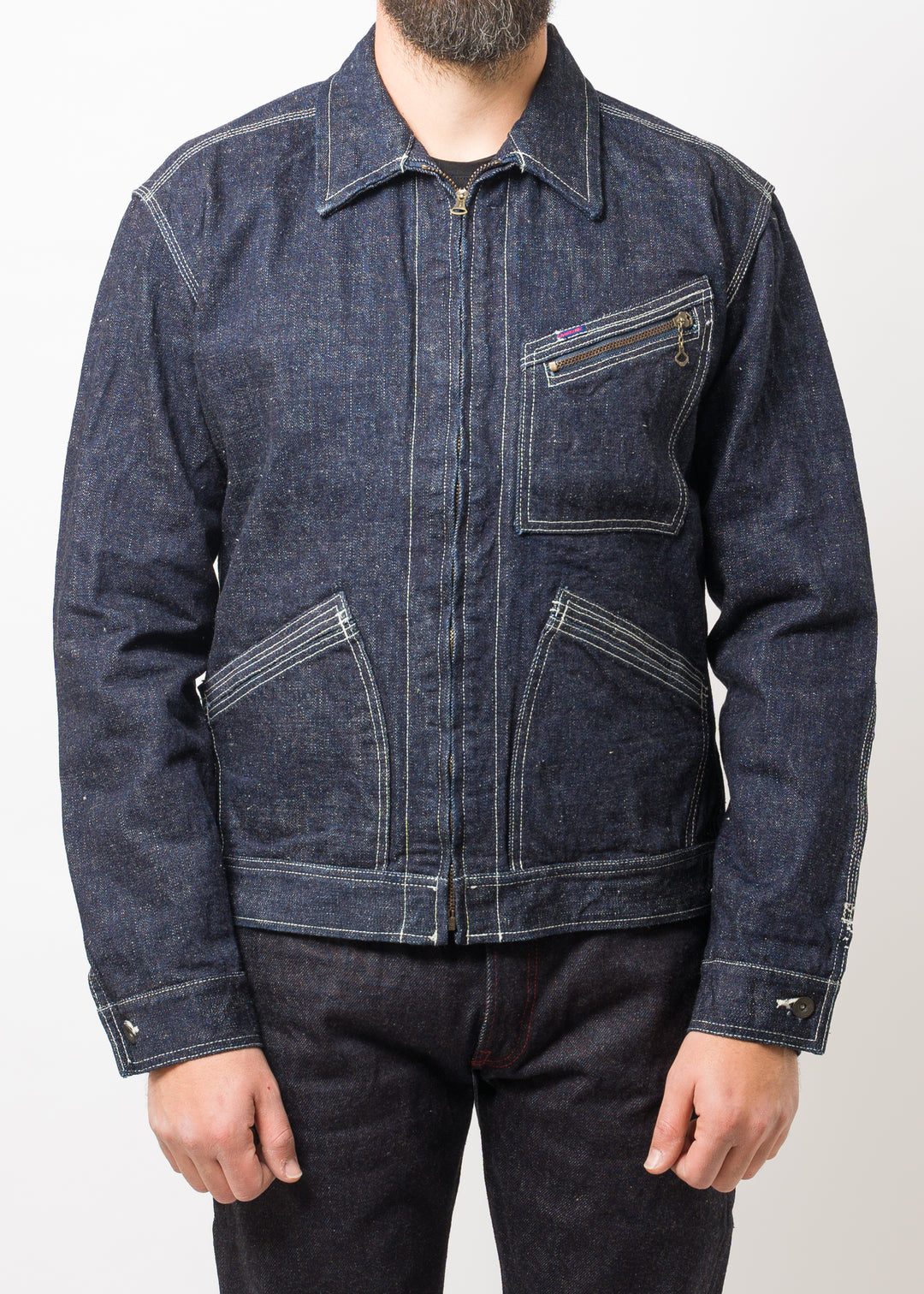sj.0020aAW23-black right - left sleeveless jean jacket